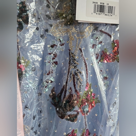 NWT! MAC DUGGAL, Flutter Sleeve Beaded Ball Gown, Periwinkle, Size 10 -MSRP $998 - Picture 8 of 10